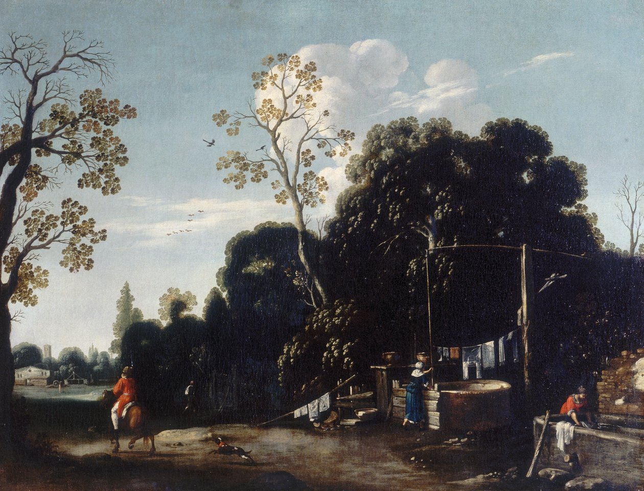 Landschaft mit Wäscherinnen von Filippo Napoletano