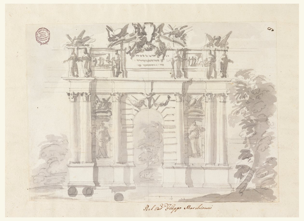 Tür in einer Gartenmauer von Filippo Marchionni
