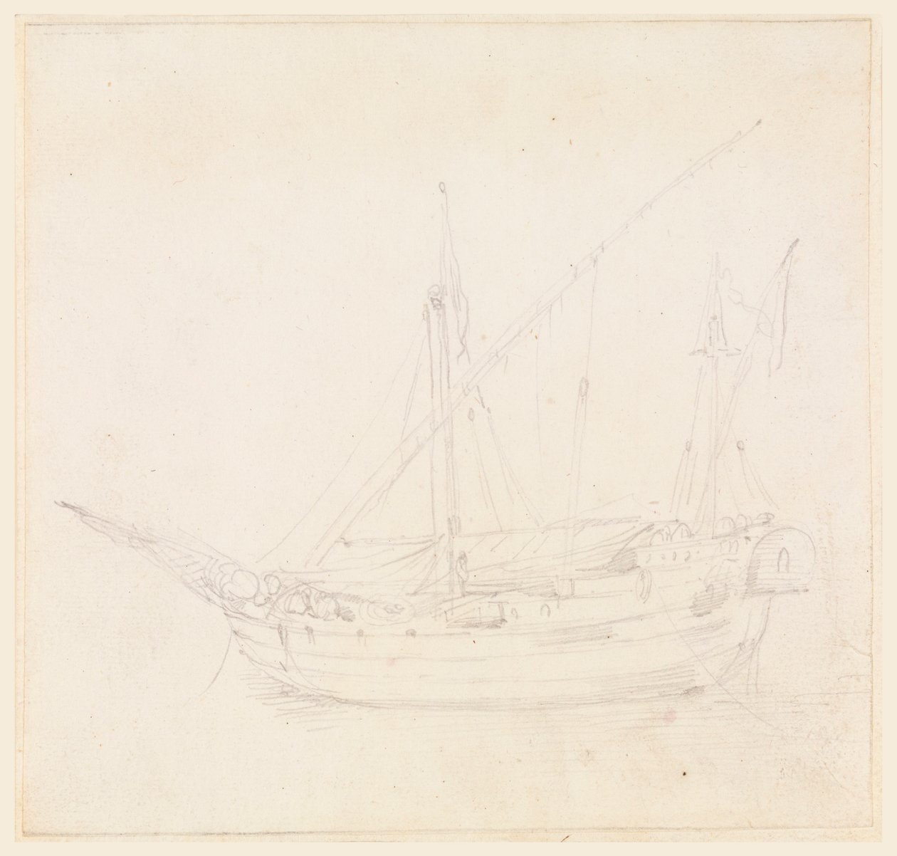 Zeichnung, Ein Segelschiff, ca. 1780 von Filippo Marchionni