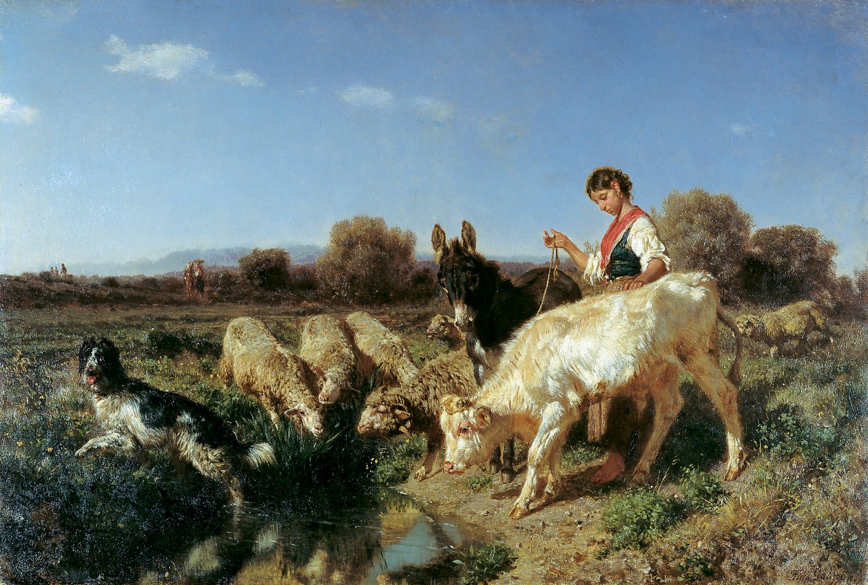 Am Wasserloch von Filippo Palizzi