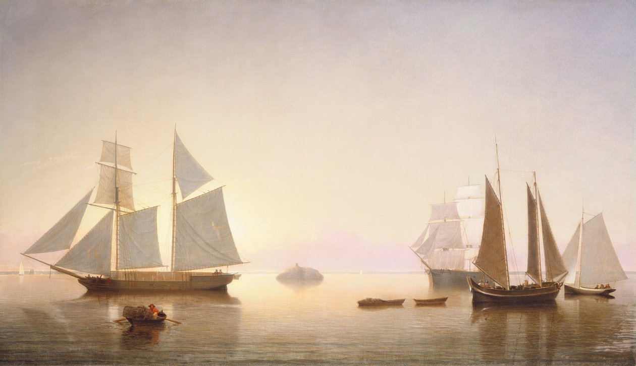 Windstille vor Halfway Rock, 1860 von Fitz Hugh Lane
