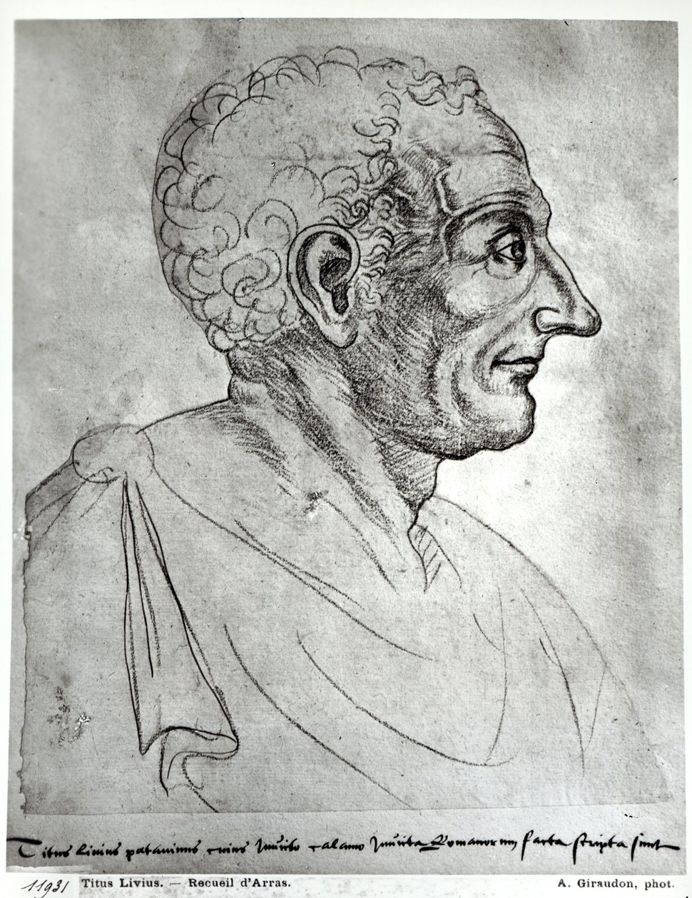 Porträt von Titus Livius, bekannt als Livius (59 v. Chr. - 17 n. Chr.) (Rötelzeichnung) von Flemish School