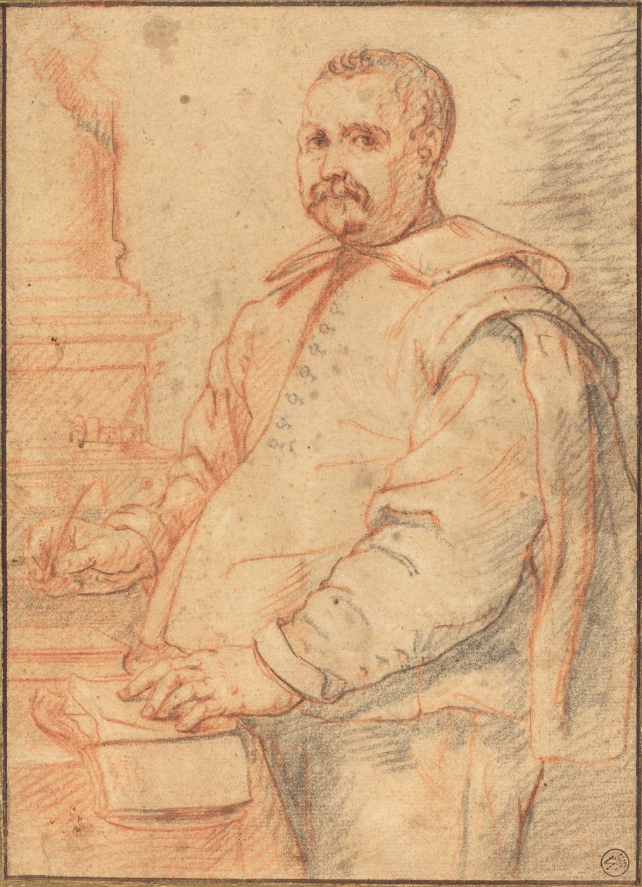 Ein Gelehrter beim Schreiben von Flemish 17th Century
