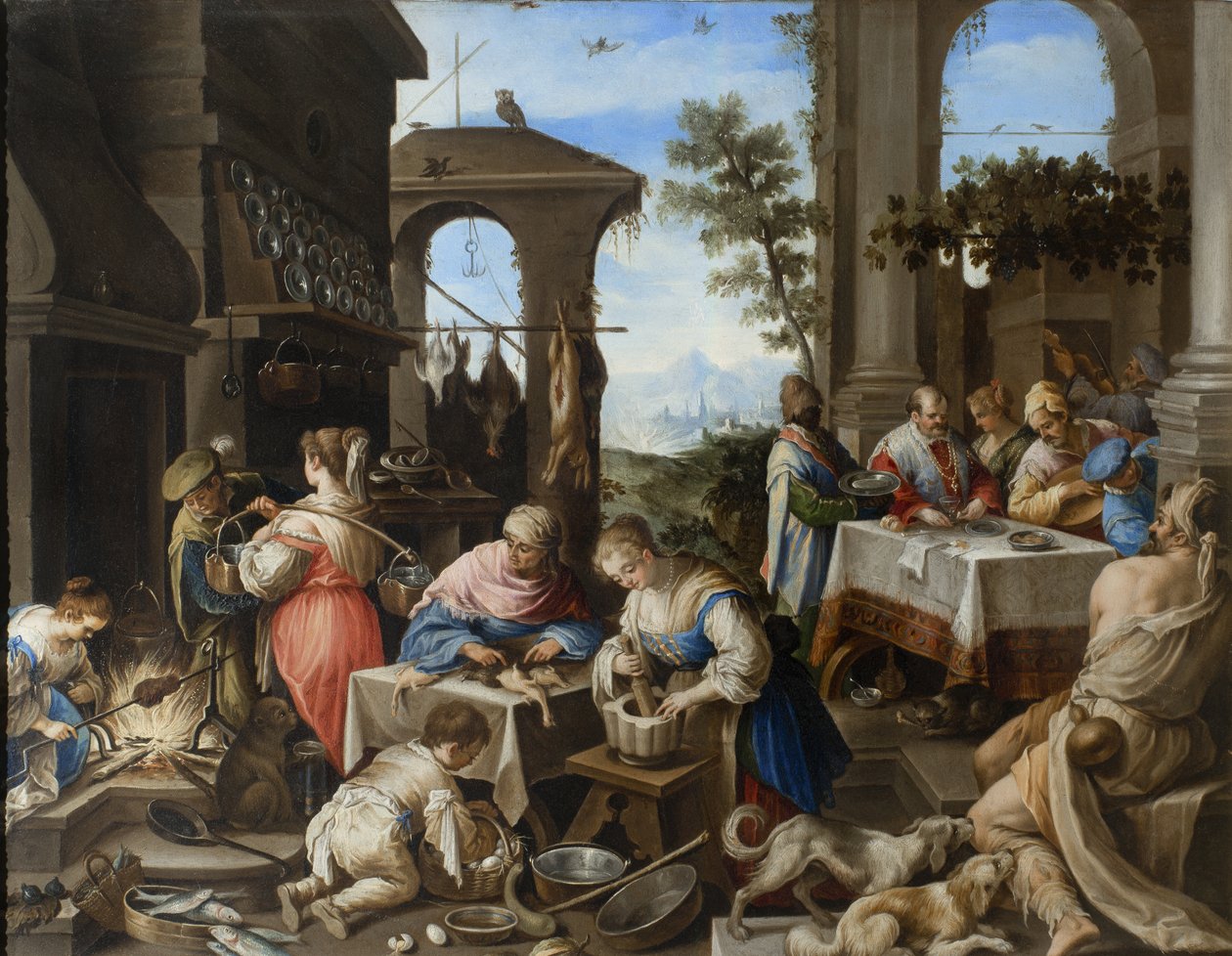 Bankett des reichen Epulone, 1600-25 von Flemish School