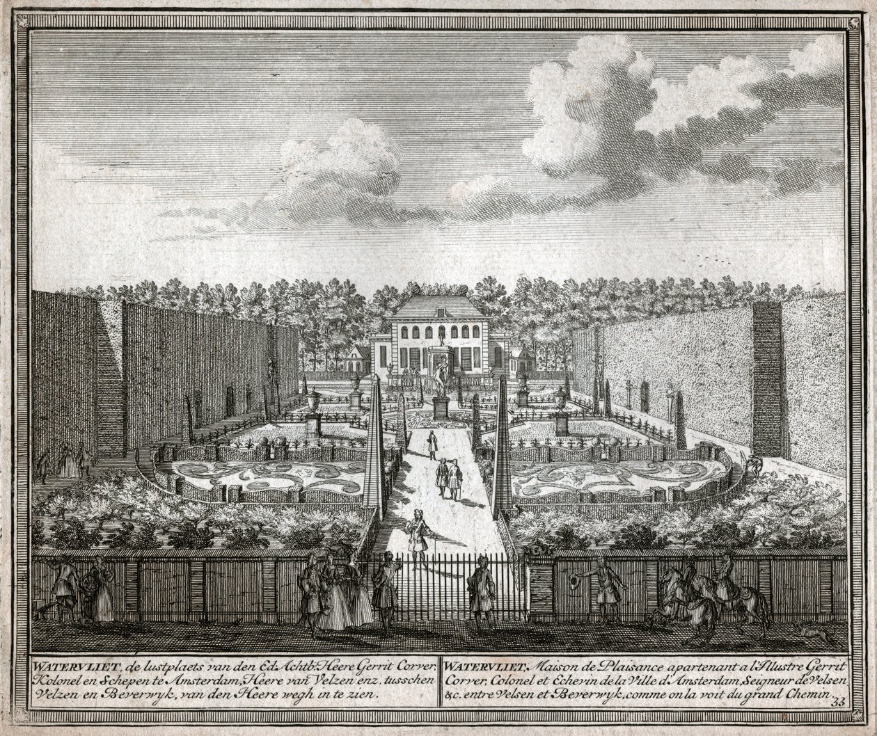 Französischer Garten (Gravur) von Flemish School
