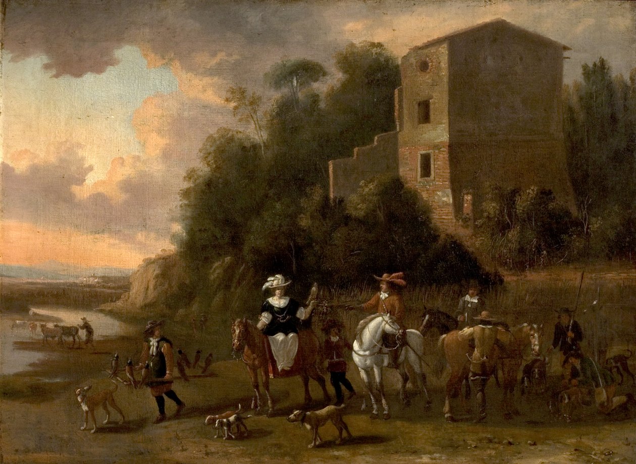 Falkenjagd von Flemish School