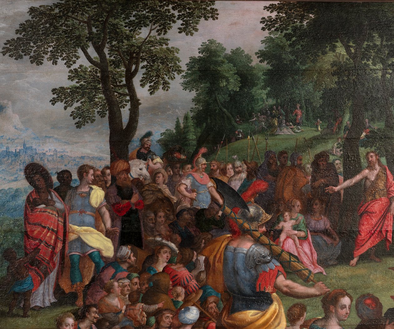 Predigt von Johannes in der Wüste von Flemish School