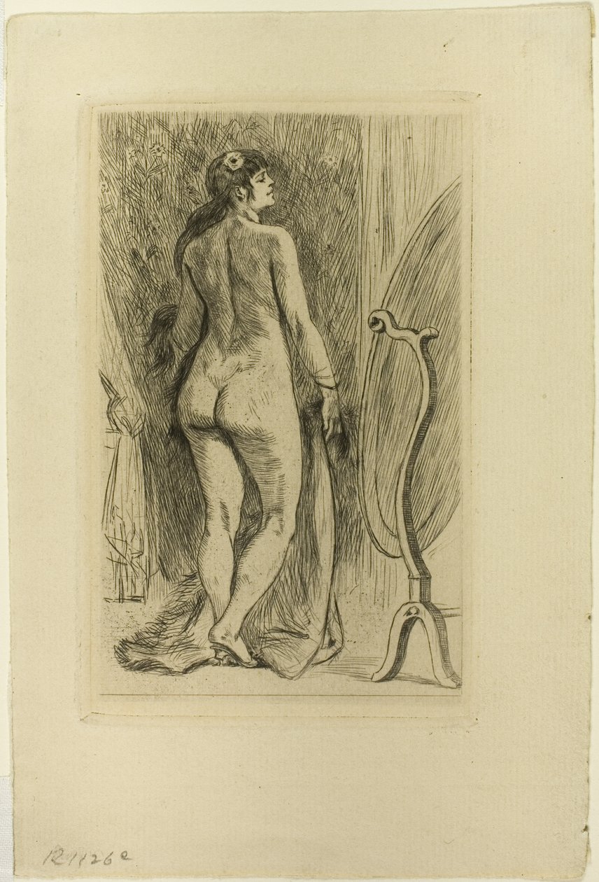Stehende Frau mit Pelz von Félicien Rops