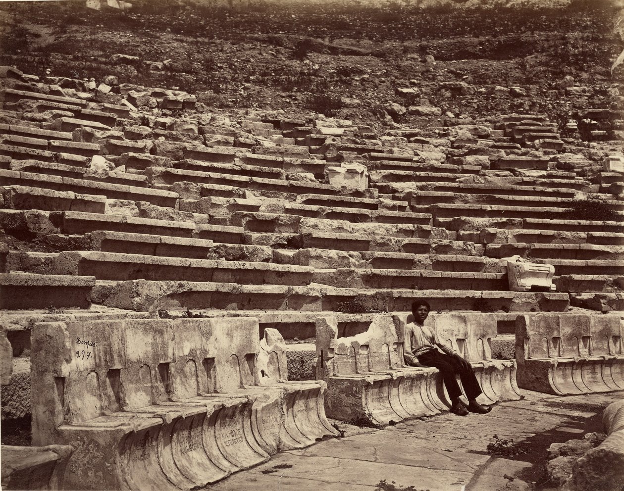 Innenraum, Theater des Dionysos, Athen von Félix Bonfils