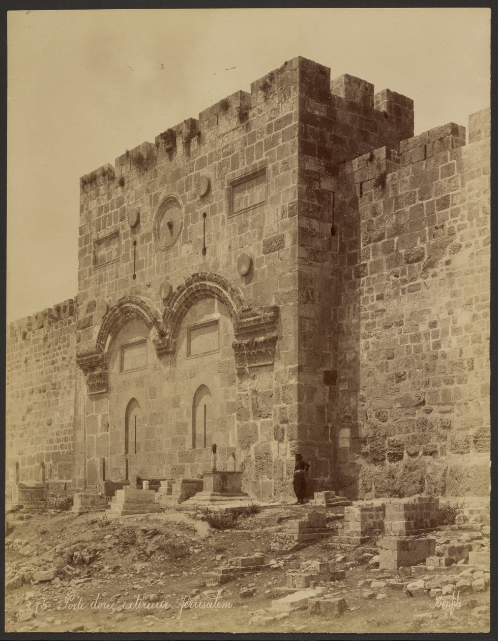 Goldenes Tor außen: Jerusalem von Félix Bonfils