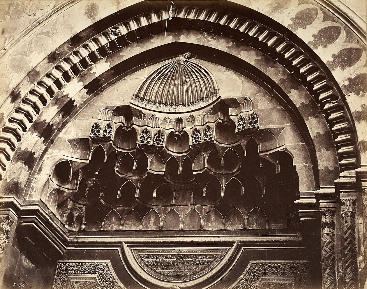 Relief einer Nische, Ägypten von Félix Bonfils