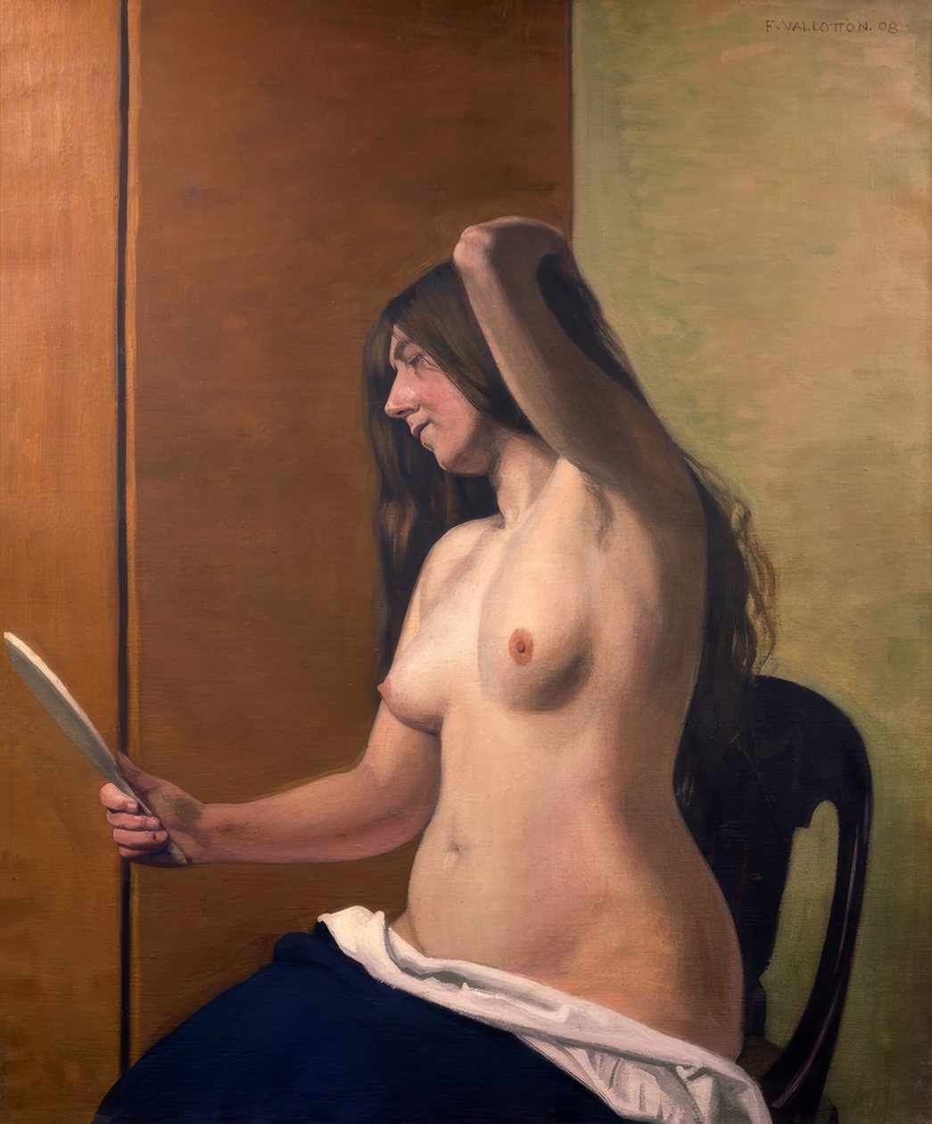Akt mit Spiegel von Félix Vallotton