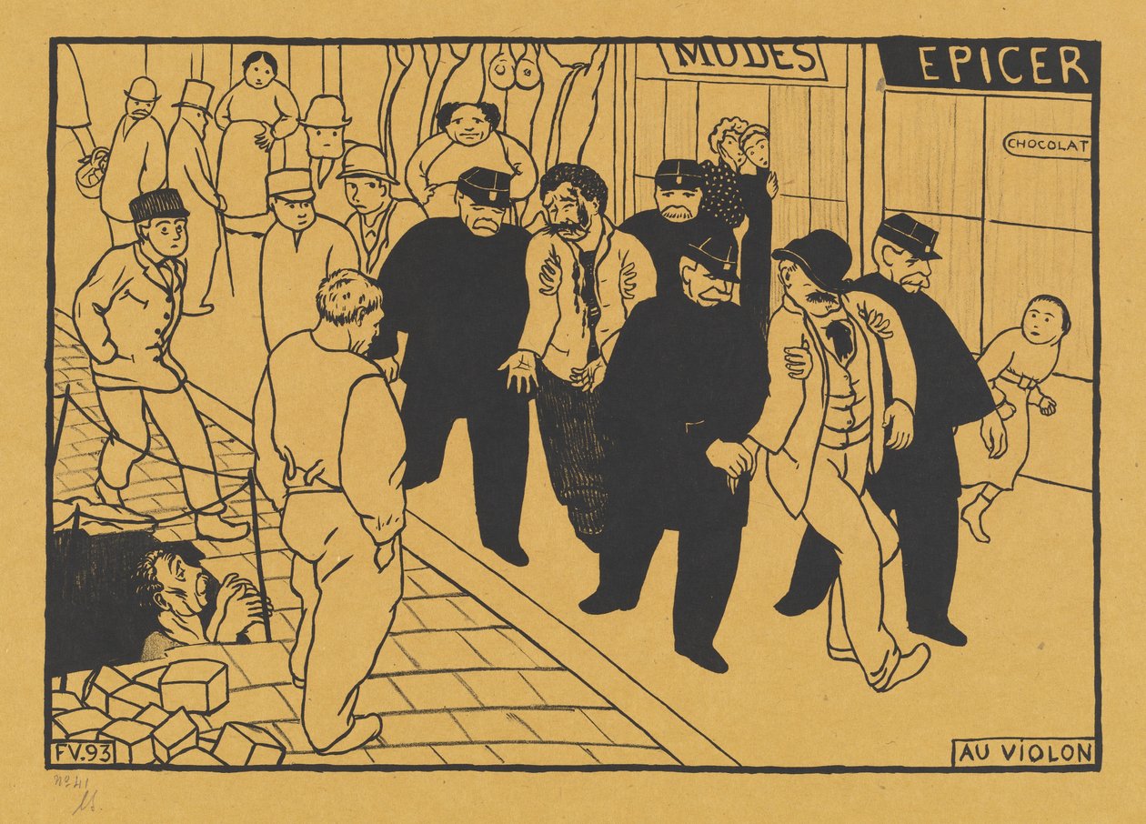 Au Violon Off to the Jug, 1893 von Félix Vallotton