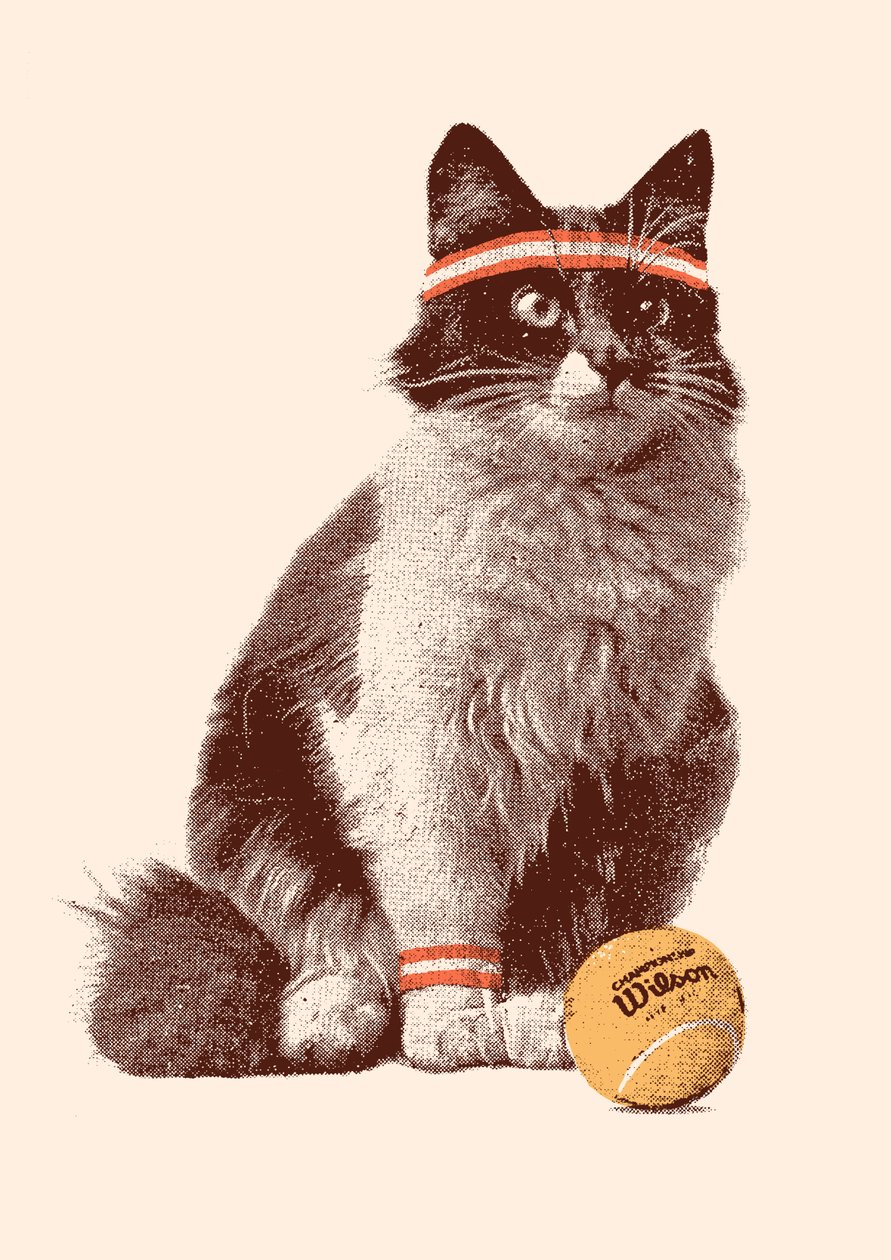 Tennis Katze, 2021 von Florent Bodart