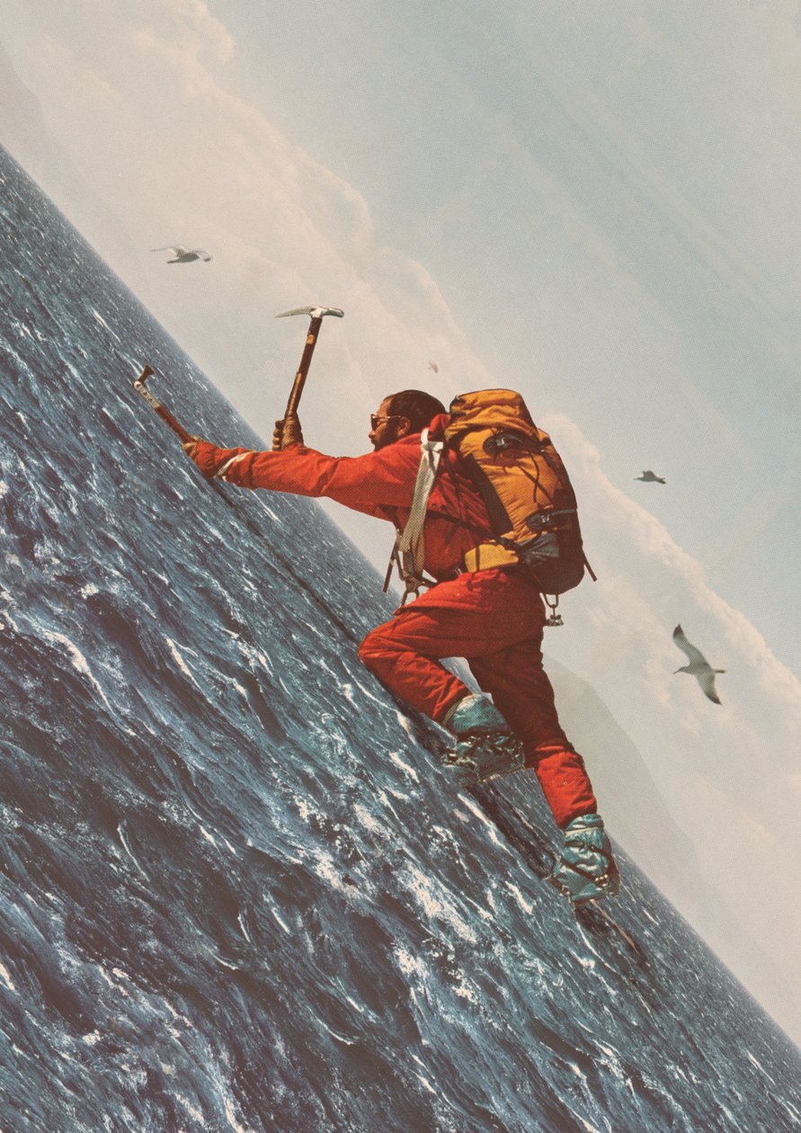 Der Bergsteiger, 2021 (Collage) von Florent Bodart