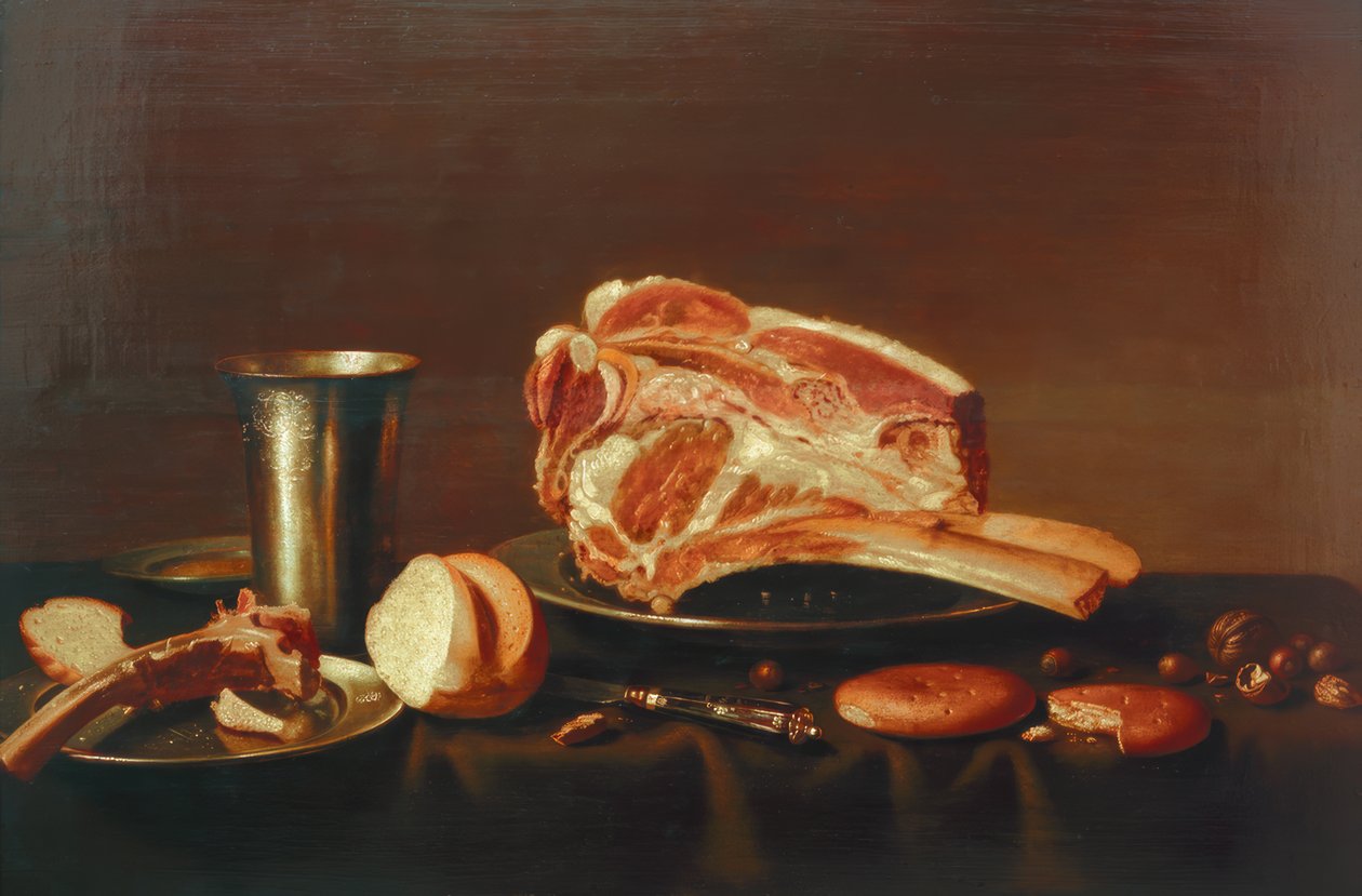 Tischstück mit Kotelett von Floris Gerritsz. Schooten
