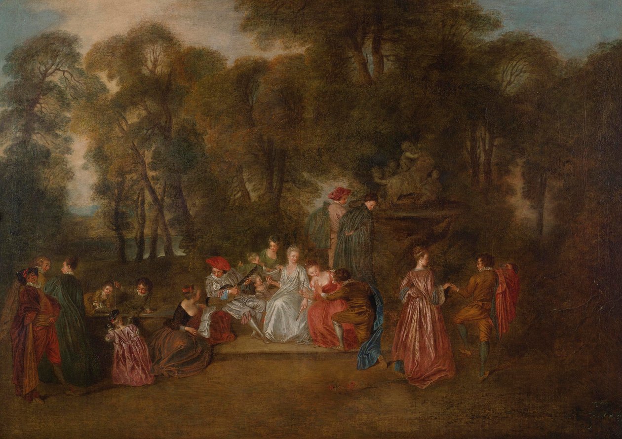 Fête galante von Follower of Antoine Watteau