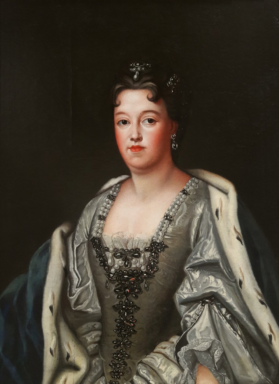 Porträt von Therese Kunigunde von Polen in einem silbernen Kleid von Follower of Joseph Vivien