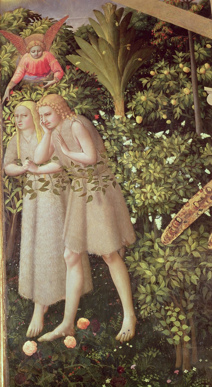 Adam und Eva aus dem Paradies vertrieben, (Detail) von Fra Angelico