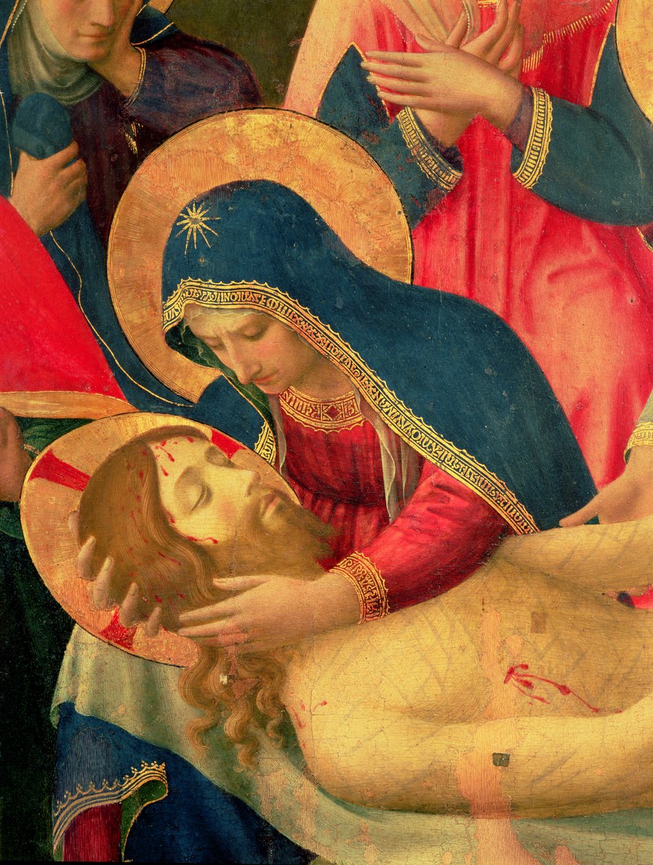 Kreuzabnahme, Detail der Jungfrau Maria von Fra Angelico