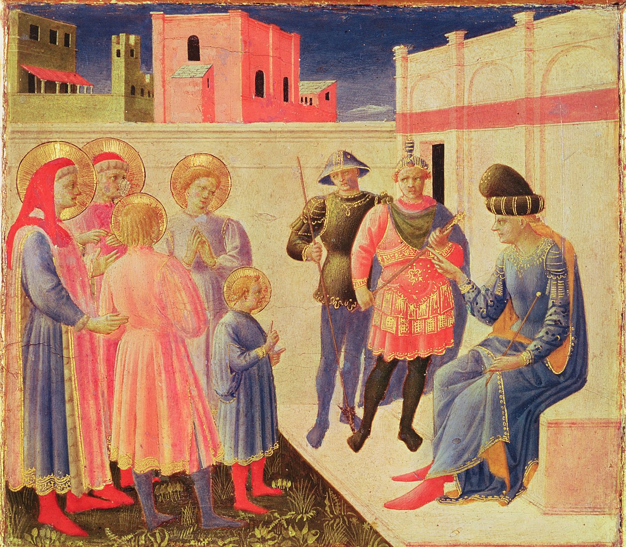 SS. Cosmas und Damian vor Diokletian, Predella vom Annalena-Altar, 1434 von Fra Angelico