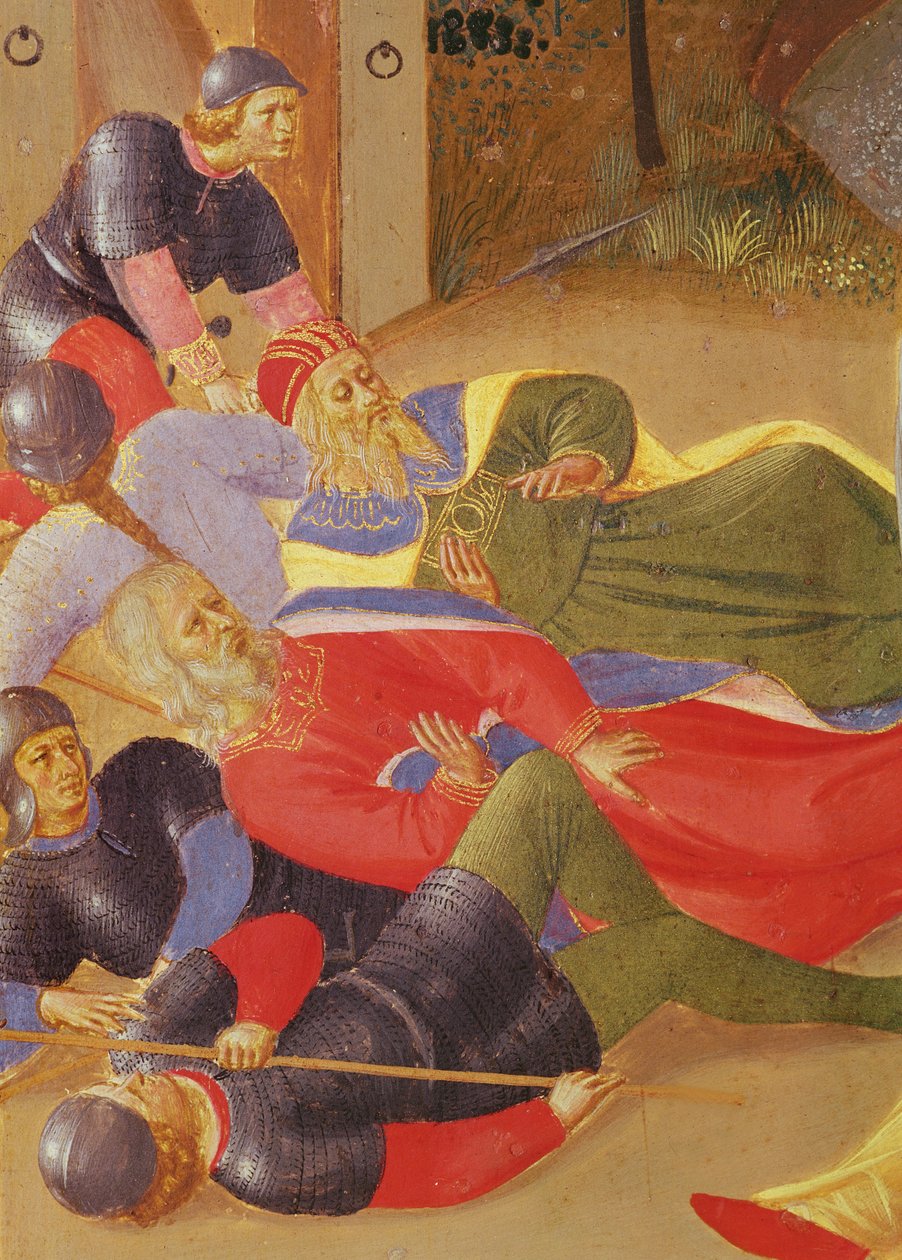Szenen aus dem Leben Christi (Detail der umgestoßenen Figuren) von Fra Angelico
