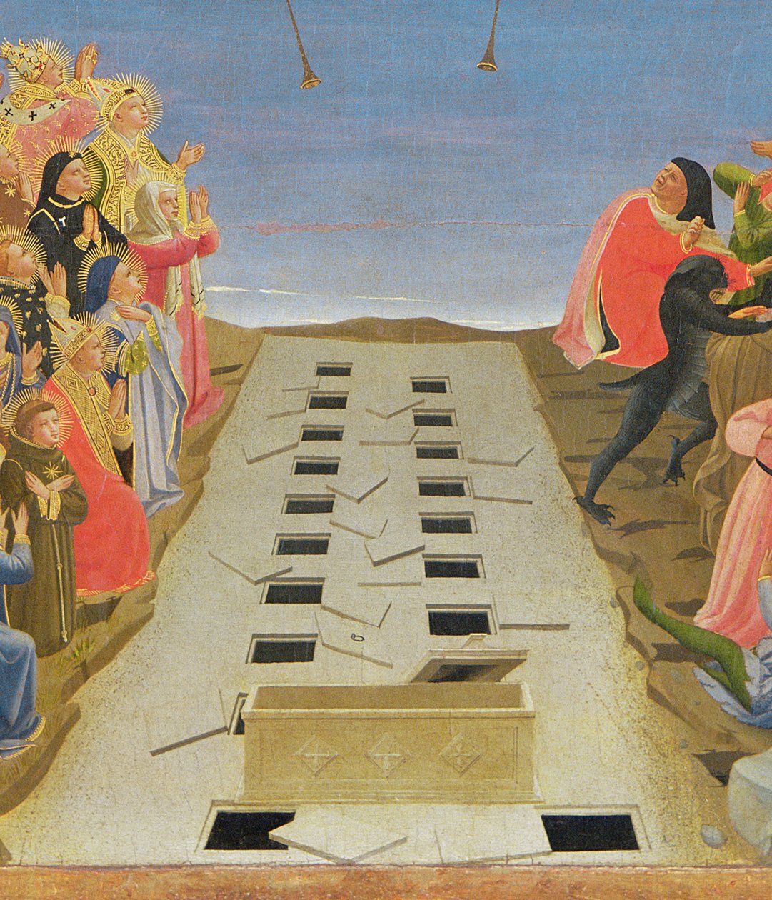 Das Jüngste Gericht, Altarbild aus Santa Maria degli Angioli (Detail), ca. 1431 von Fra Angelico