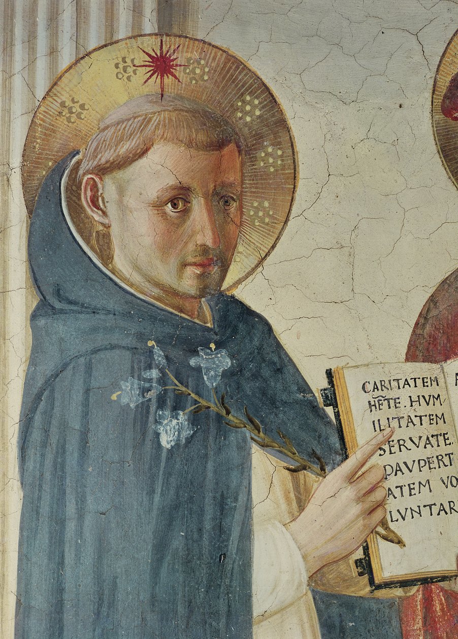 Die Madonna delle Ombre, Detail von St. Dominikus, 1450 von Fra Angelico