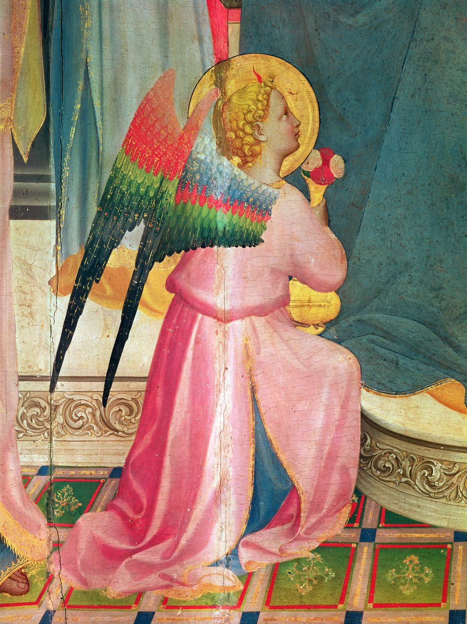 Die Jungfrau auf dem Thron unter den Heiligen (Detail) von Fra Angelico
