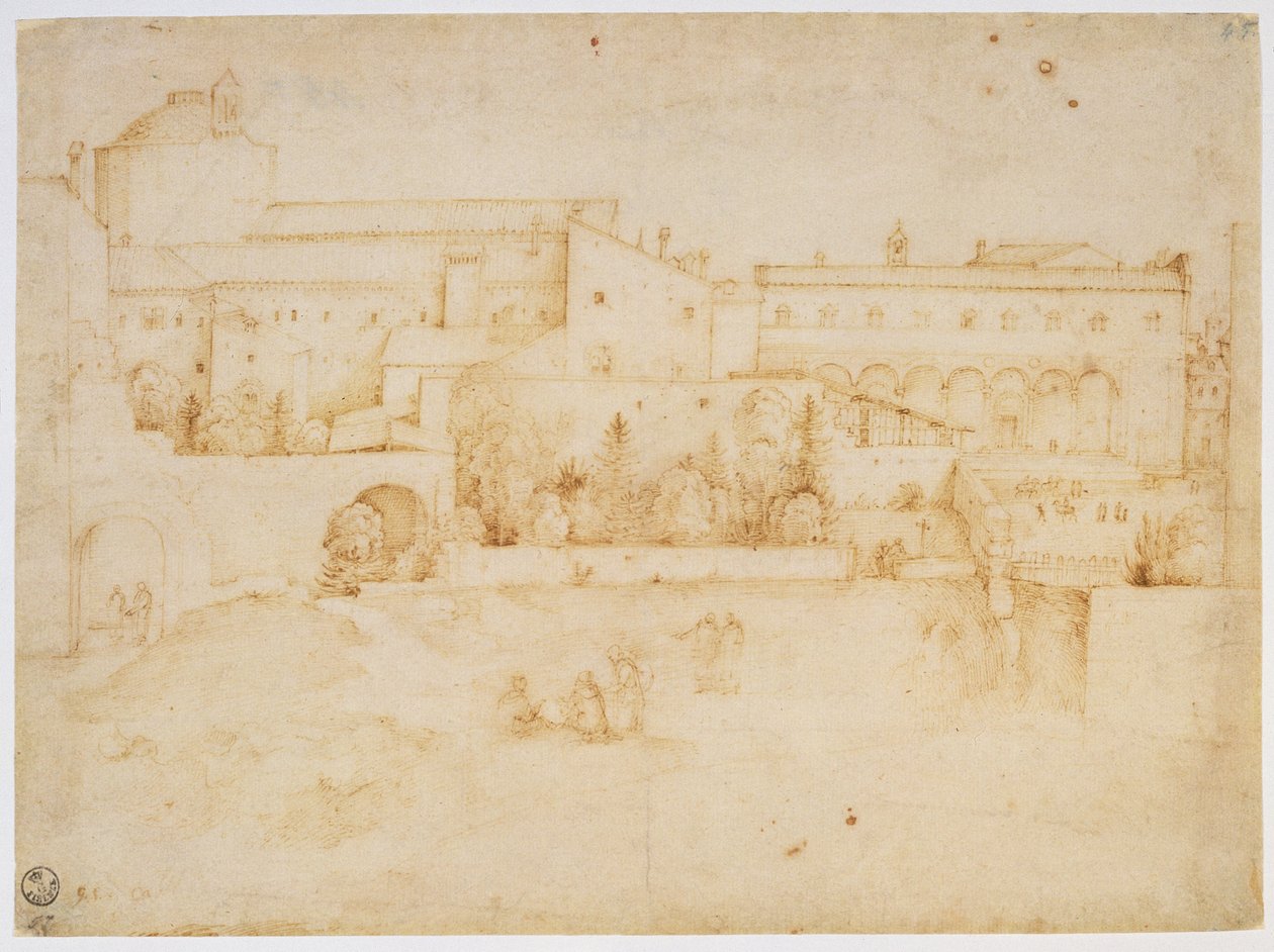Ansicht der Kirche und des Klosters Santa Croce, Florenz von Fra Bartolommeo