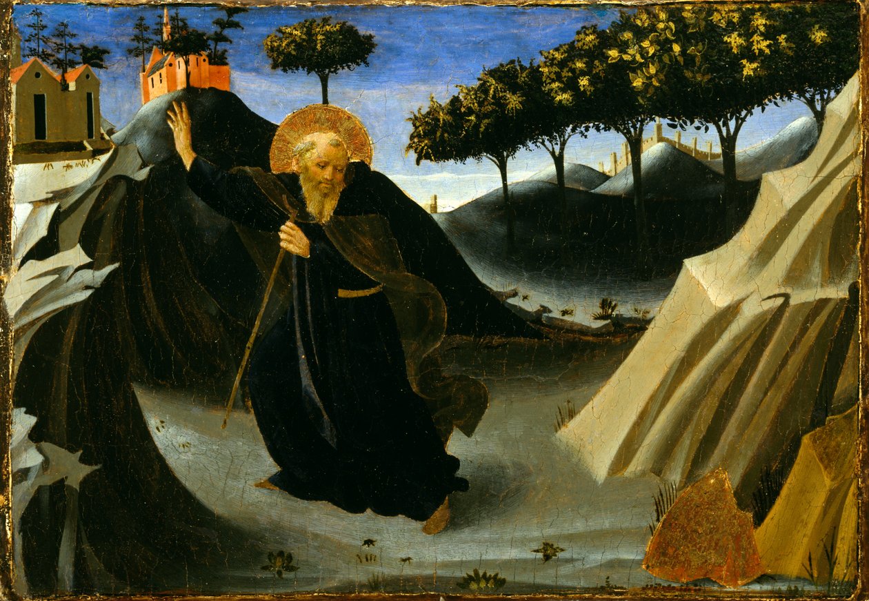 Der heilige Antonius meidet die Goldmasse von Fra Angelico