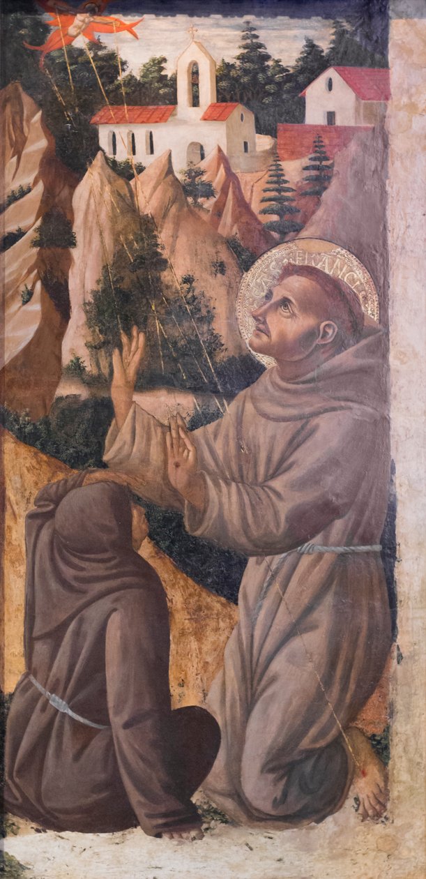 Der heilige Franz von Assisi empfängt die Stigmata von Fra Diamante