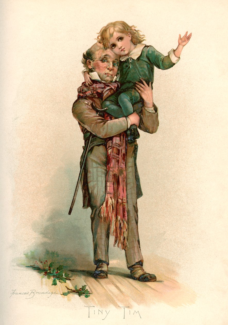 Bob Cratchit trägt Tiny Tim von Frances Brundage