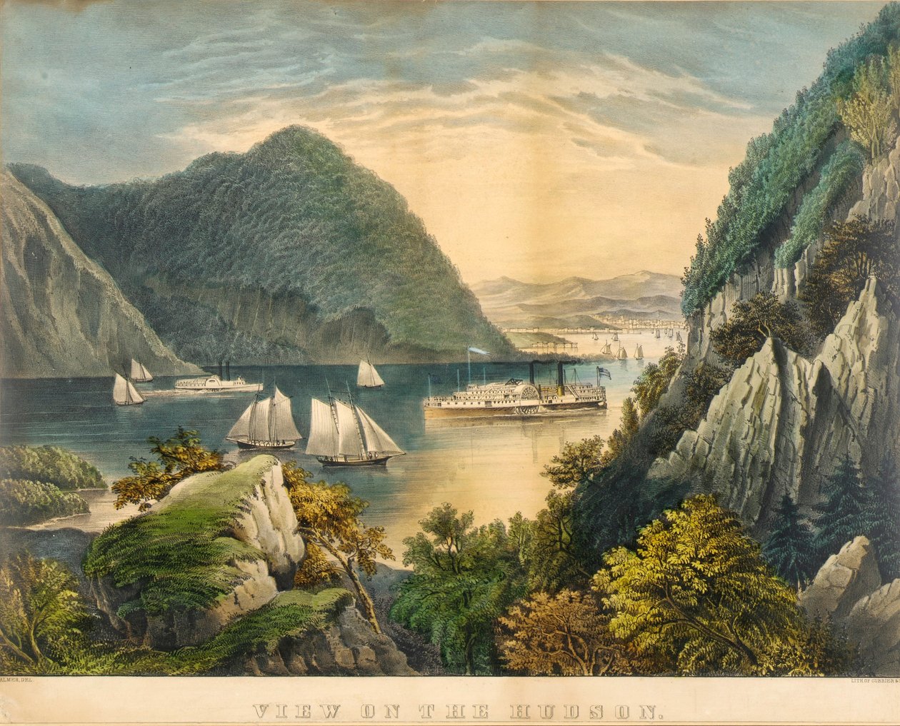 Blick auf den Hudson von Frances Flora Bond Palmer