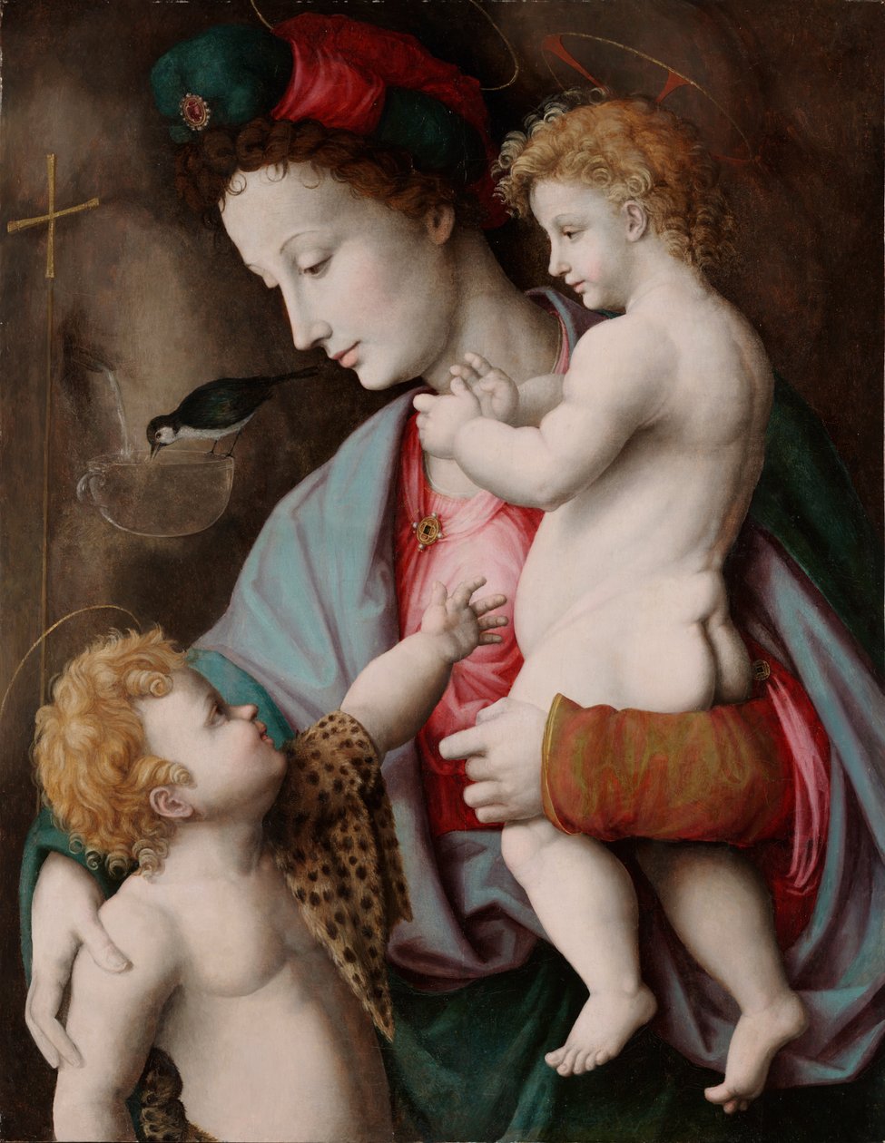 Madonna mit Kind und St. Johannes von Francesco Ubertini Bacchiacca