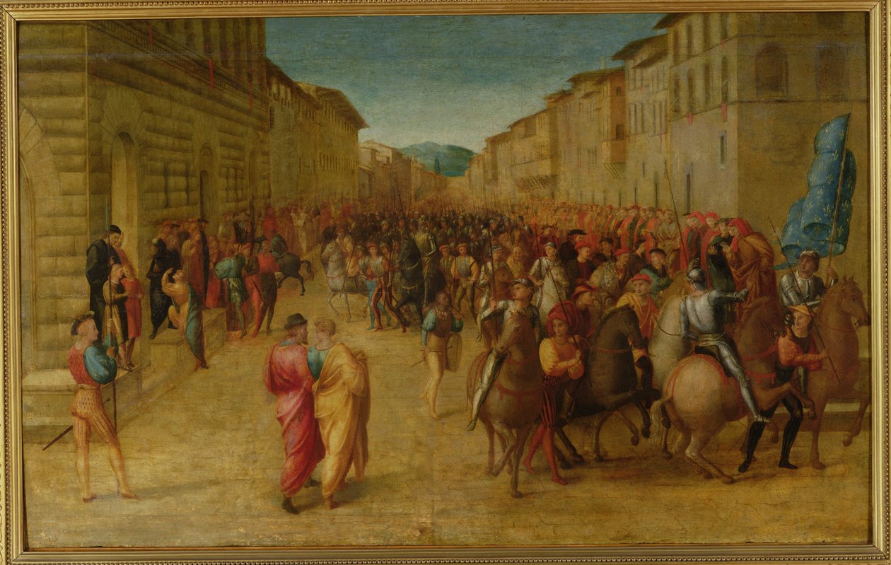 Karl VIII. (1470-98) zieht in Florenz ein, ca. 1518 von Francesco Granacci