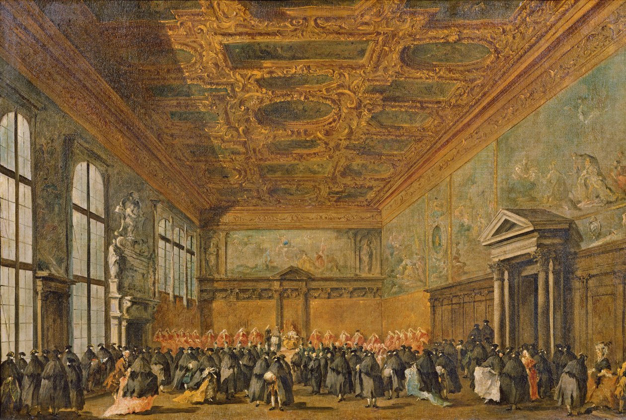 Audienz des Dogen von Venedig im Collegio-Raum des Dogenpalastes, ca. 1766-70 von Francesco Guardi