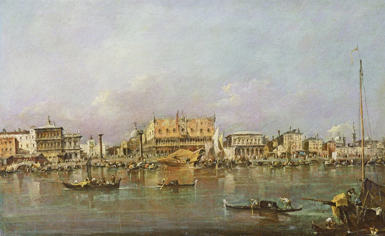 Dogenpalast und Blick auf das Markusbecken, Venedig von Francesco Guardi
