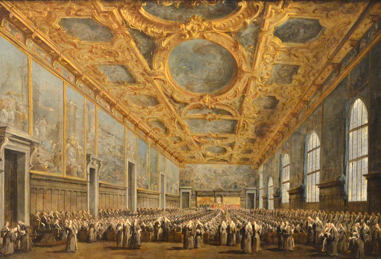 Der Doge von Venedig dankt dem Großen Rat von Francesco Guardi