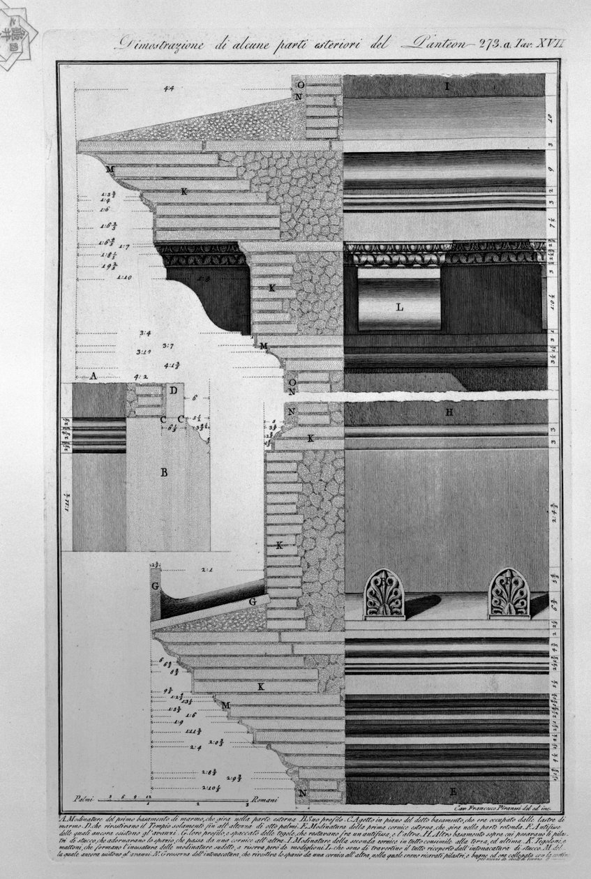 Pantheon, Tafel XVII von Francesco Piranesi