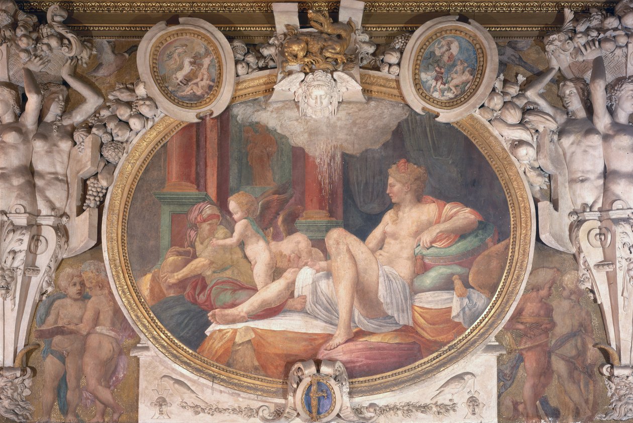 Danae empfängt den Goldregen, aus der Galerie von François I., 1535-40 von Francesco Primaticcio