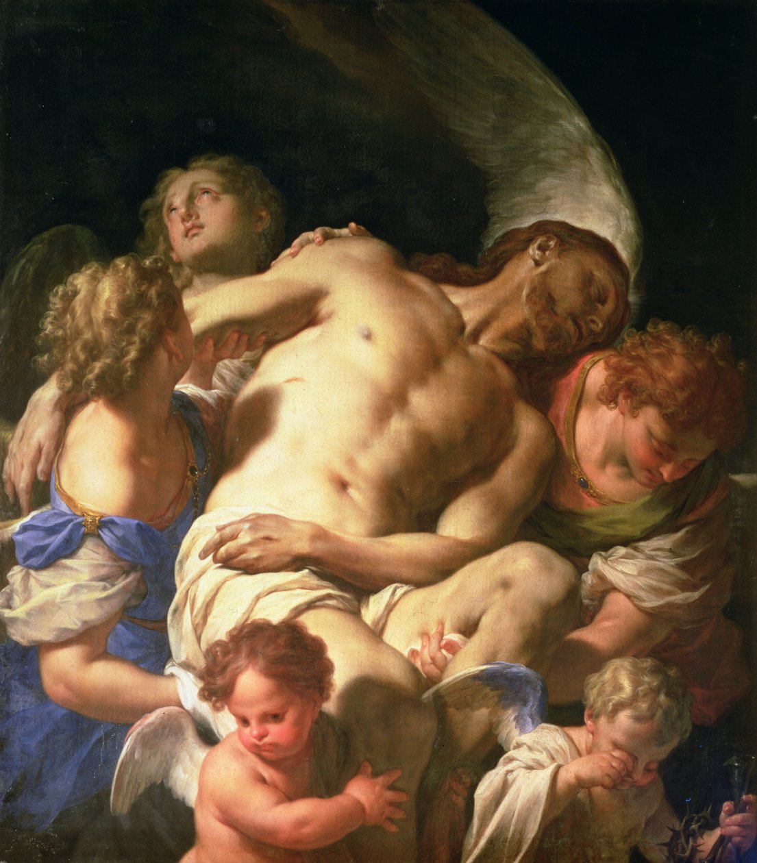 Der Leichnam Christi, von Engeln getragen, ca. 1705-10 von Francesco Trevisani