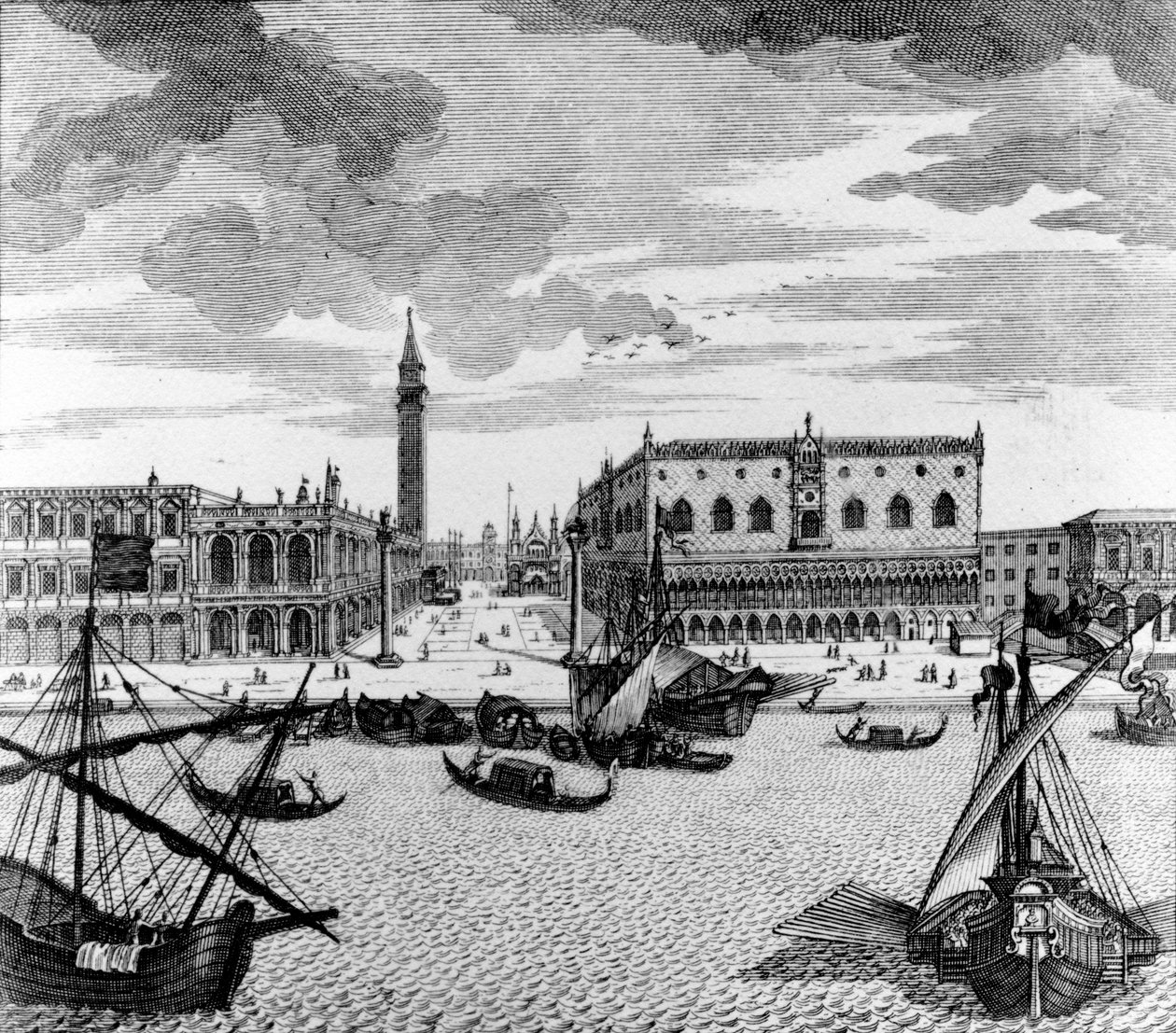 Blick auf den Markusplatz von der Lagune, Venedig von Francesco Zucchi