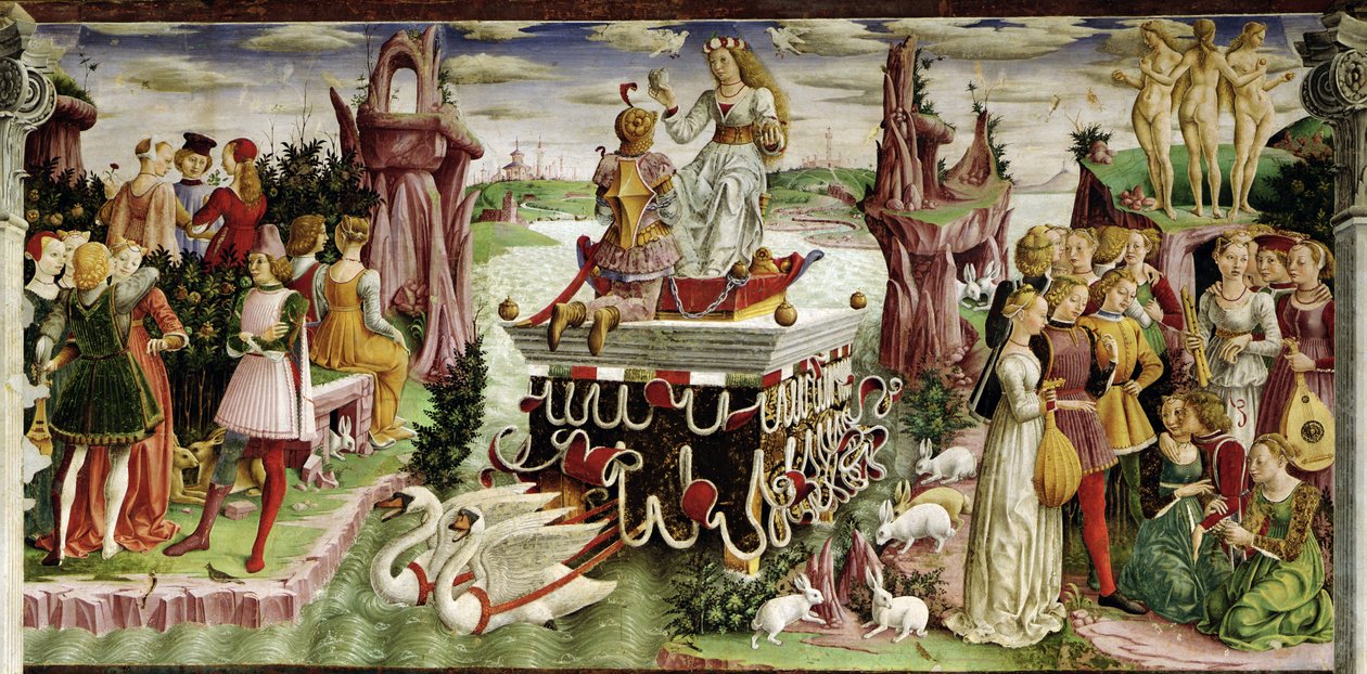 Der Triumph der Venus: April aus dem Raum der Monate, ca. 1467-70 (Detail) von Francesco del Cossa