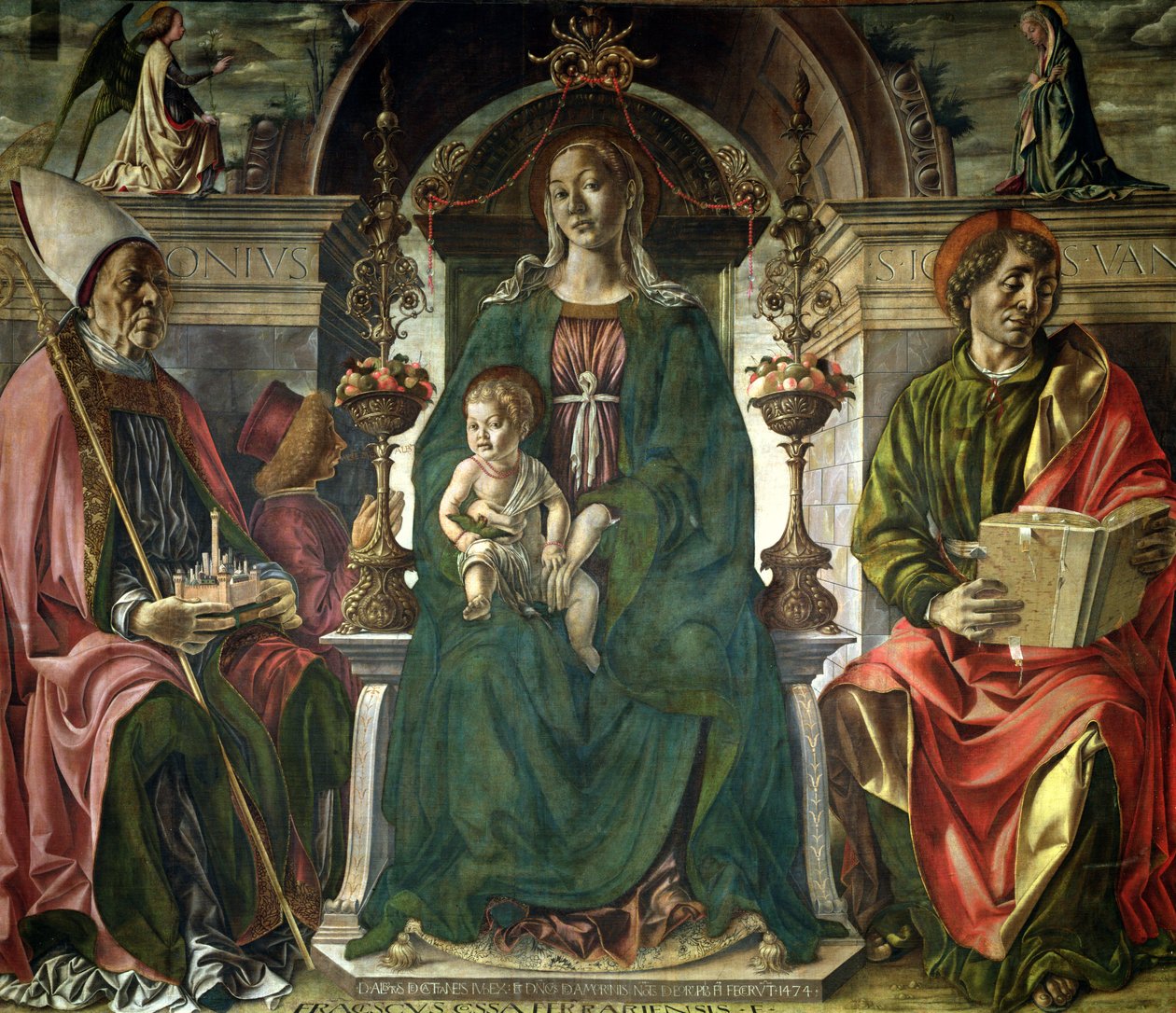 Die Jungfrau und die Heiligen, 1474 von Francesco del Cossa