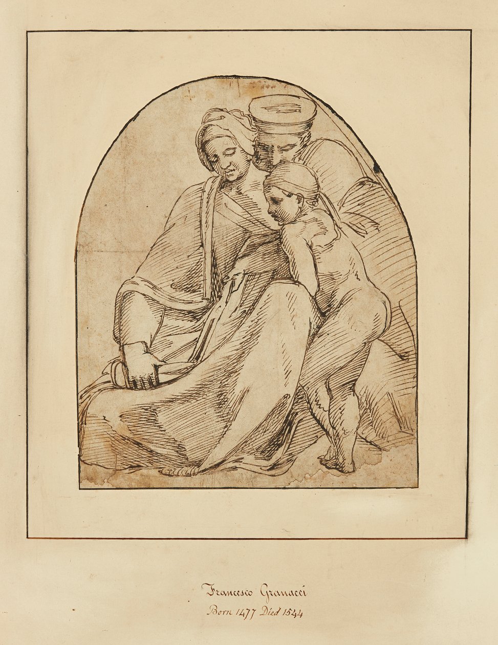 Eine Familie beim Lesen von Francesco (manner of) Granacci