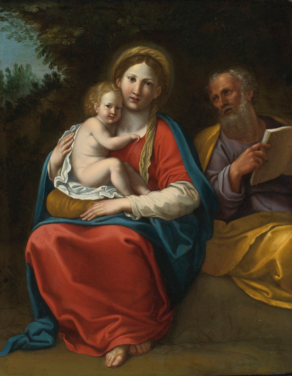 Die Heilige Familie in einer Landschaft von Francesco Albani