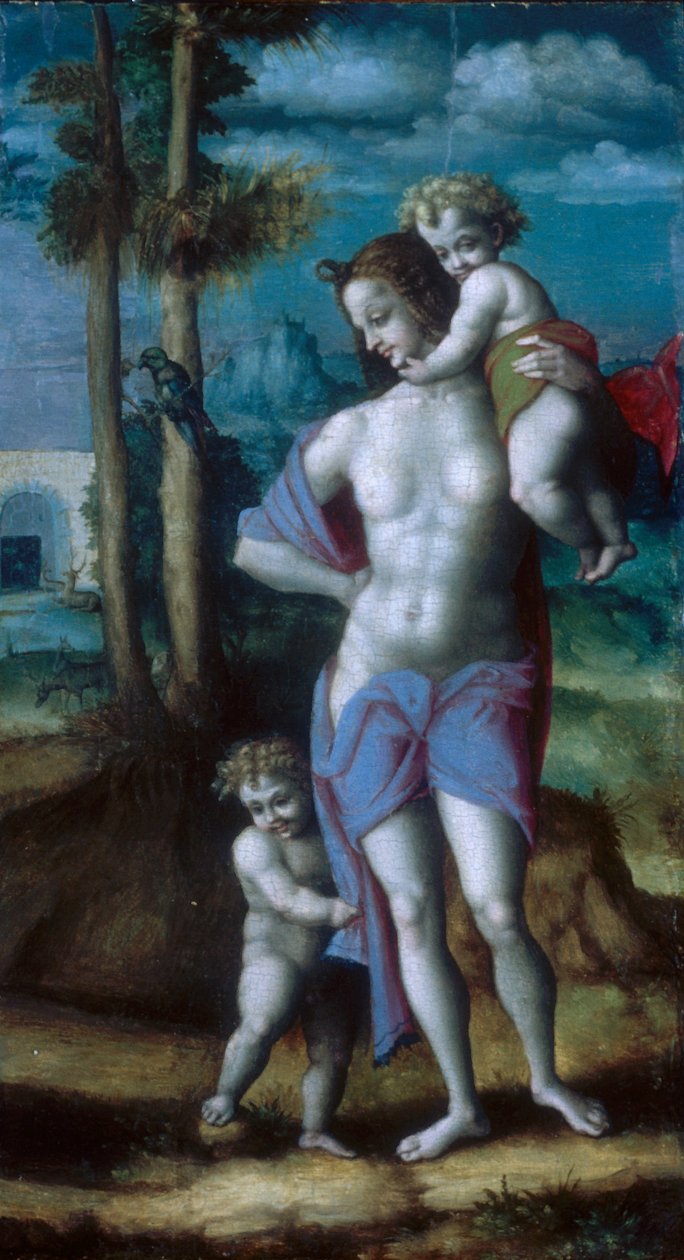 Eva mit Kain und Abel von Francesco Bacchiacca