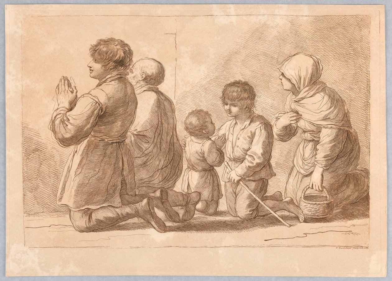 Eine Familie beim Beten von Francesco Bartolozzi