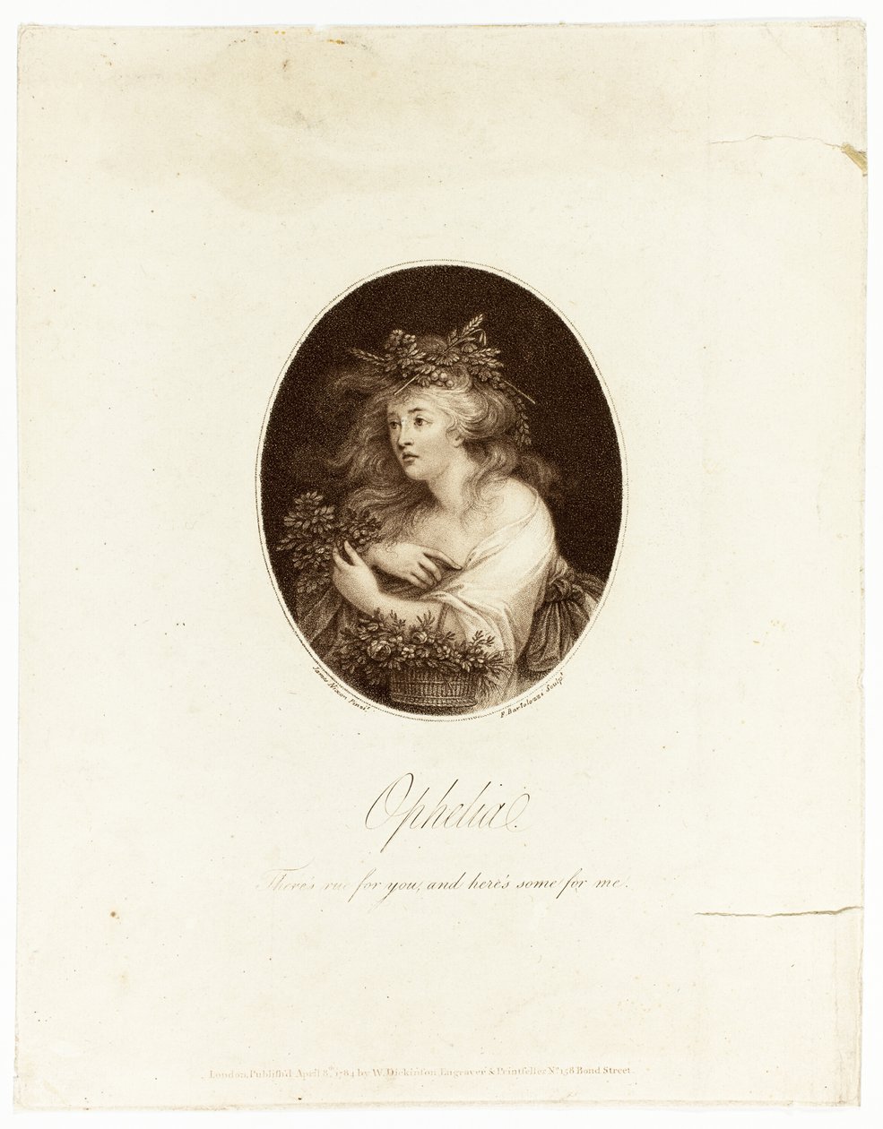 Ophelia von Francesco Bartolozzi